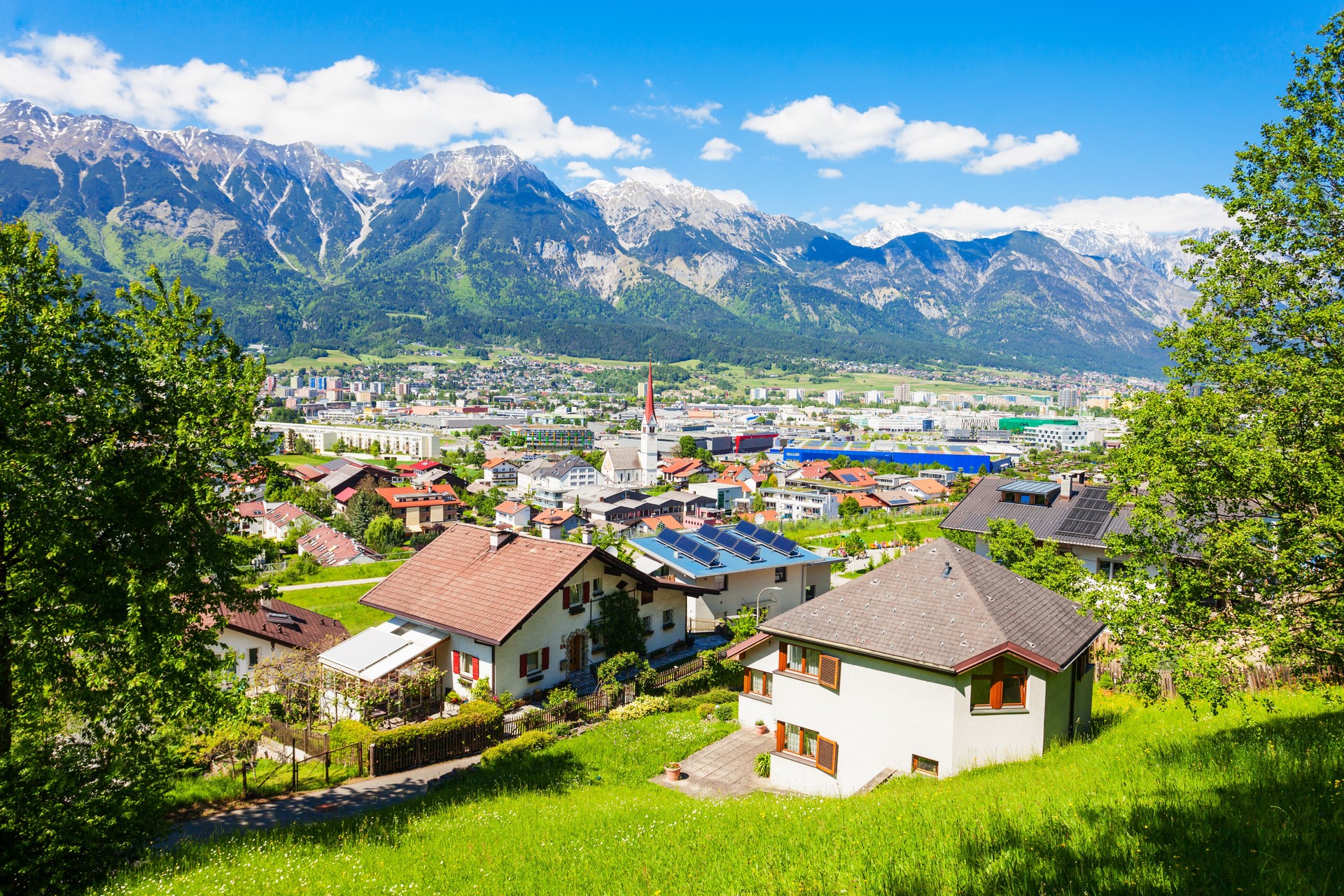 Innsbruck aerial panoramic view